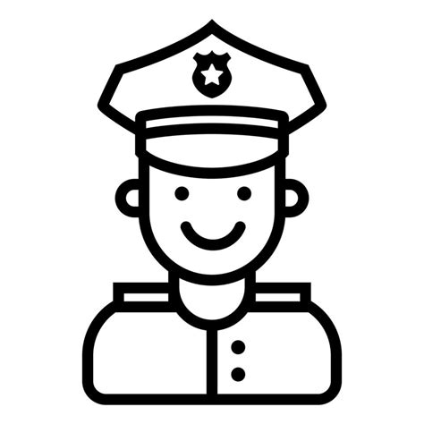 Icono De Un Oficial De Policía Sonriente Sobre Un Fondo Blanco