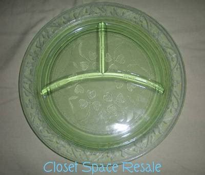 Vintage Green Depression Glass Hazel Atlas Grill Plate Divided