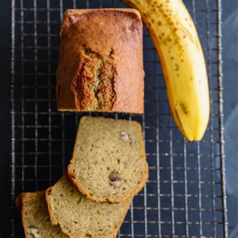 1 ripe banana, 1 egg, 2 tablespoons brown sugar, 2 tablespoons canola oil, 1/4 cup milk or 1/8 whipping cream + 1/8 water, 3/4 cup plain flour, 1/2 teaspoon baking soda. Air Fried Banana Bread | Emerils.com