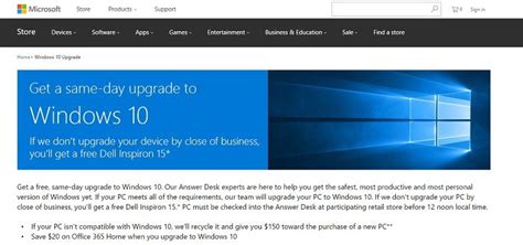 Microsoft has reimagined each part of the process, to simplify the lives of it pros and maintain a consistent windows10 experience for its customers. Get a free laptop if Microsoft can't upgrade you to ...