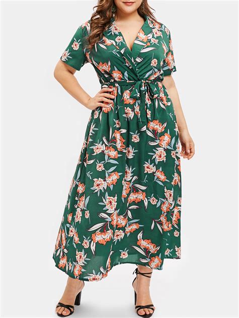 Wipalo Plus Size Floral Print Long Dress Women Spring Summer Beach Boho
