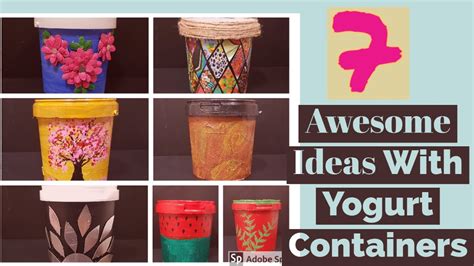 7 Yogurt Container Reuse Ideas Diy Home Decor Waste Material Craft