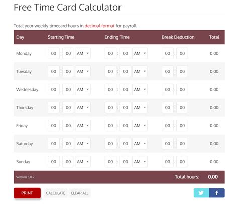 Supports time periods of any length: 27+ Free Time Card Calculator With Lunch - Templatesz234