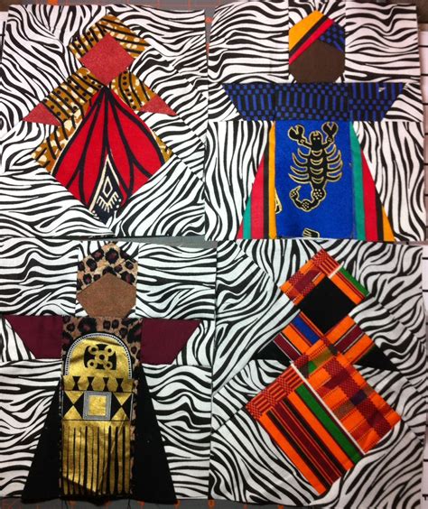 African Queens Paper Pieced 6in X 7in African Quilts African