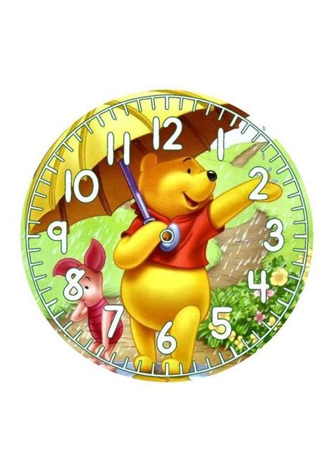 Rainy Day Quotes With Winnie The Pooh And Friends Kids Wall Clock