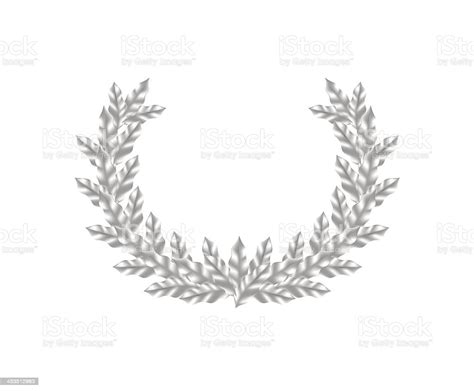 Realistic Silver Laurel Wreath Stock Illustration Download Image Now
