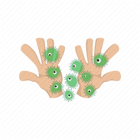 Bacteria Cartoon Germ Hand Health Infection Virus Icon Download