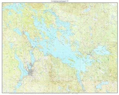 Lake Winnipesaukee Including Winnisquam And Wentworth 24x30 1987