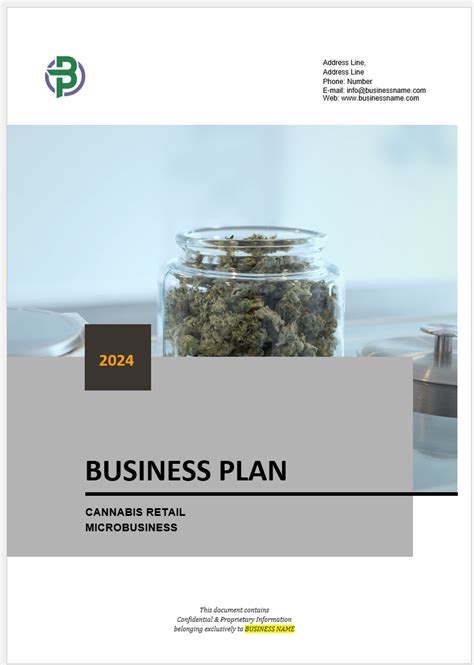 Cannabis Retail Microbusiness Business Plan Template Business Plan