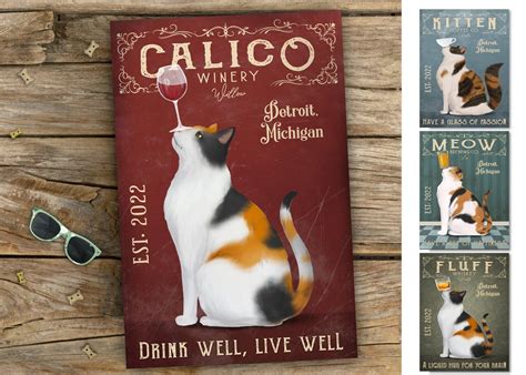 Personalized Calico Cat Canvas Calico Cat Print Cat Decor Etsy