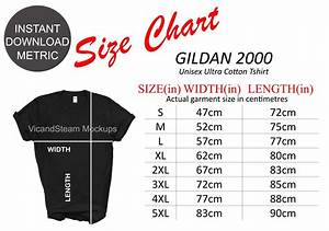 Gildan 2000 Metric Size Chart Instant Download S 5xl Etsy