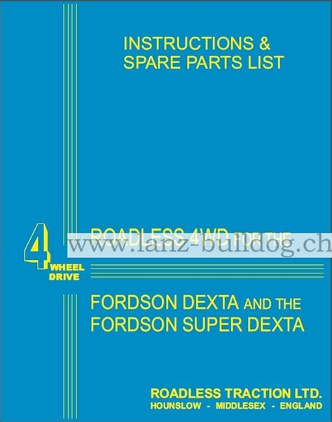 Instructions Fordson Dexta Super Lanz Bulldog
