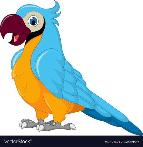 Cute Parrot Cartoon Royalty Free Vector Image Vectorstock