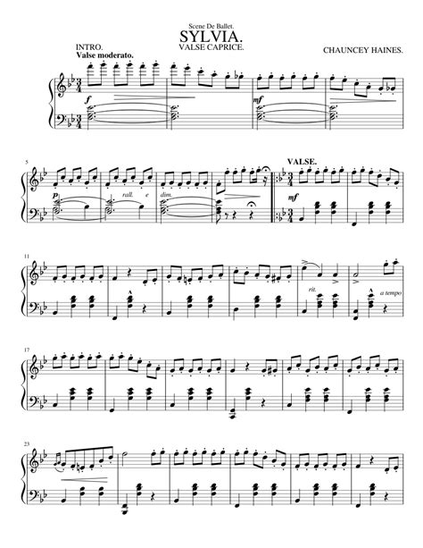 sylvia 1906 sheet music for piano solo