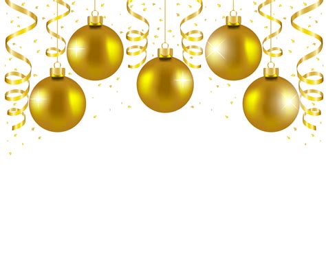 Transparent Gold Christmas Balls Decor Png Picture Gallery