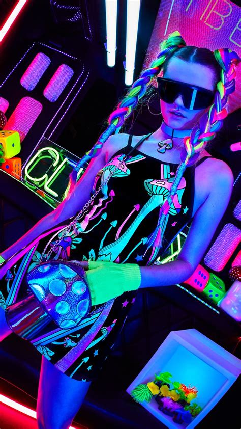 Pin By Dolls Kill On Club Exx Neon Photoshoot Cyberpunk Fashion