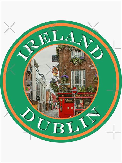 Ireland Dublin Iconic Pub Passport Stamps Collection Sticker By