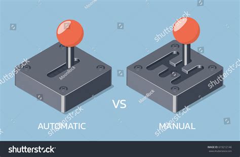 Automatic Vs Manual Transmission Icon Comparison Stock Vector Royalty