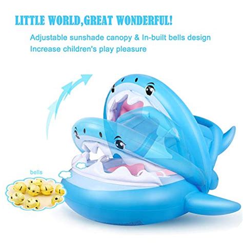 Baby Float Swimming Pool Toddler Floaties With Inflatable Canopy Shark