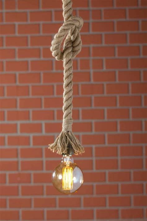 Free Shipping Rope Pendant Light Rustic Lighting Rope Etsy Luce A