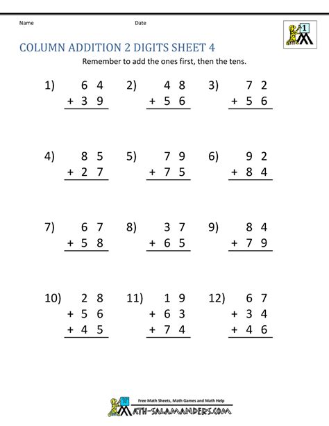 Gain skill and mastery before the quiz! Math Addition Worksheets 1st Grade