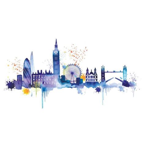 London Skyline By Summer Thornton Wrapped Canvas Skyline Painting