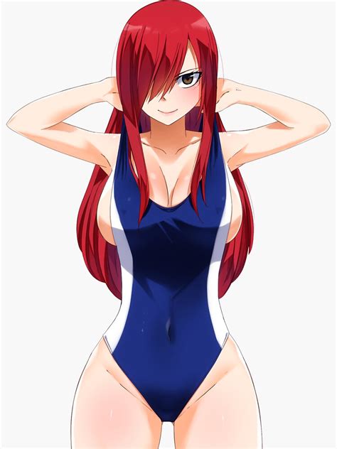 Hot Erza Scarlet Lewd Swimsuit Fairy Tail Hentai Sexy Ecchi Sticker