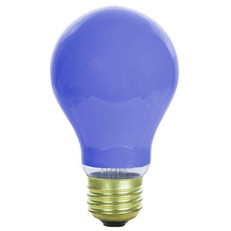 Sunlite 60 Watt A19 Colored Medium Base Ceramic Blue Colored Light