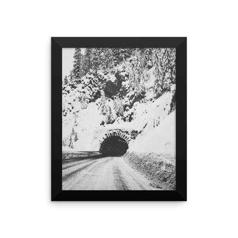 Bw Snowy Tunnel Framed Photo Print Remarque Decor