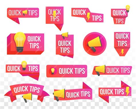Premium Vector Quick Tips Helpful Tricks Tooltip Hint Set