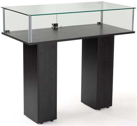glass pedestal showcase tempered glass case black veneer finish jewelry table display glass
