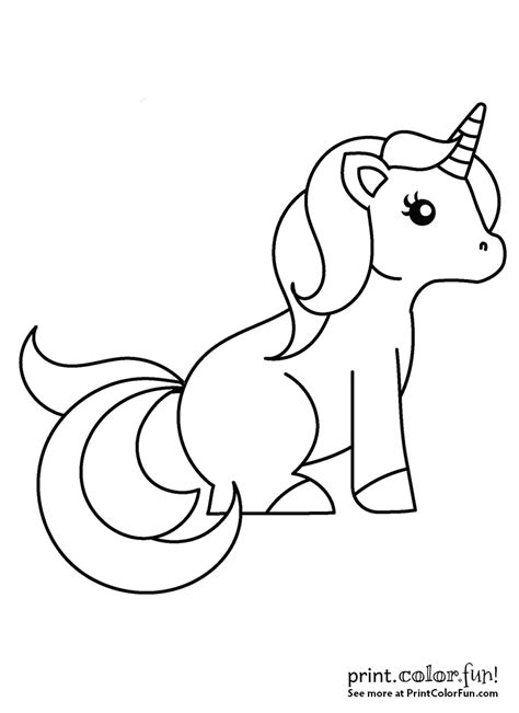 Check spelling or type a new query. Sweet little unicorn sitting down coloring page - Print ...