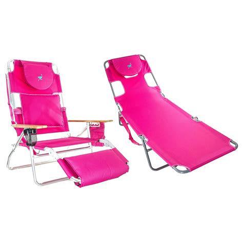 Ostrich Deluxe 3in1 Padded Sports Chair And Chaise Folding Beach Lounger