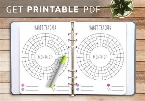 Download Printable Circular Monthly Habit Tracker Template Pdf