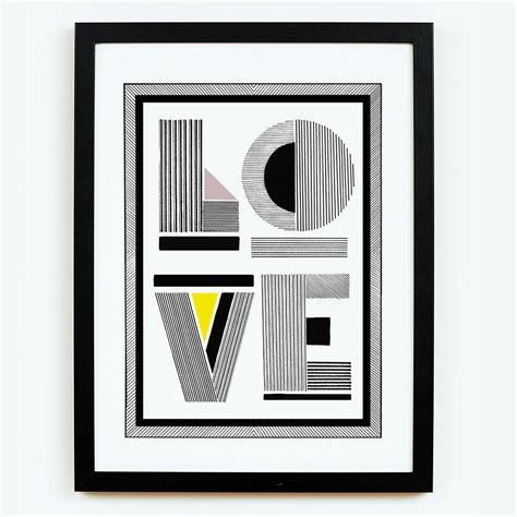 Love Typographic Linear Print By Niamh Gillespie Design