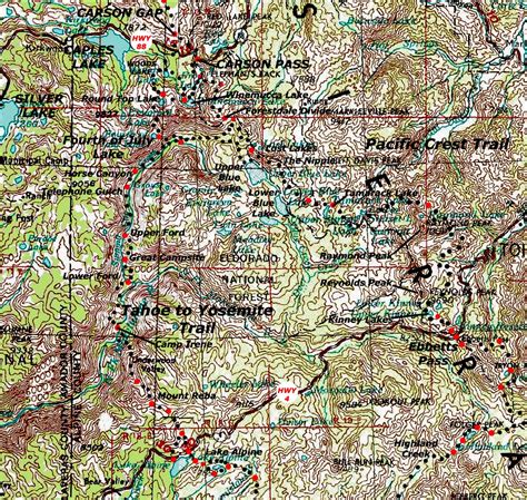 Backpacking Map Carson Gap To Lake Alpine Tahoe To Yosemite Trail