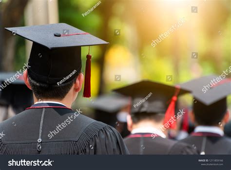 Back Side View Student Graduation Graduates Stock Photo 1211859166