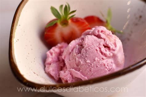 Cómo hacer helado de fresa casero sin azúcar Dulces Diabéticos