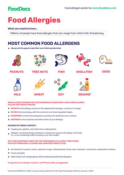 Allergen Poster Download Free Template