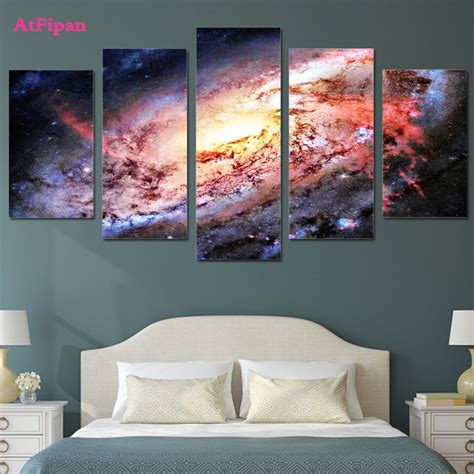 AtFipan Canvas Painting HD Print Universe Brilliant Galaxy Home Decor