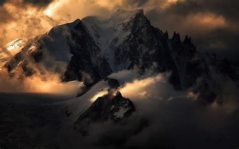 Mountain Sunrise Alps Nature Summit Snow Clouds