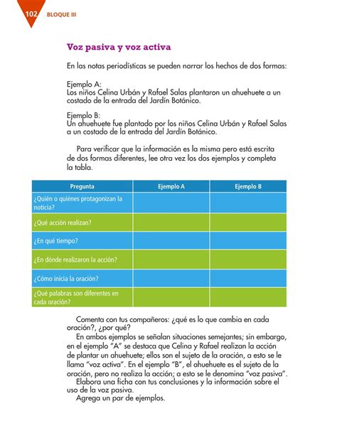 Primer grado libro de español 1 de secundaria 2019 contestado. Español Tercer grado 2016-2017 - Online | Libros de Texto Online | Página 102