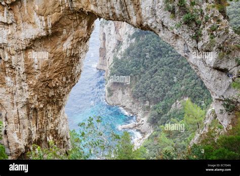 Natural Arch Capri Campania Italy Stock Photo Alamy
