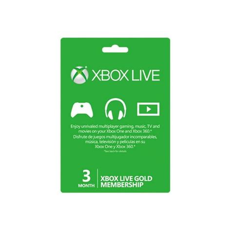 Microsoft Xbox Live Gold Membership Subscription Card 3 Months