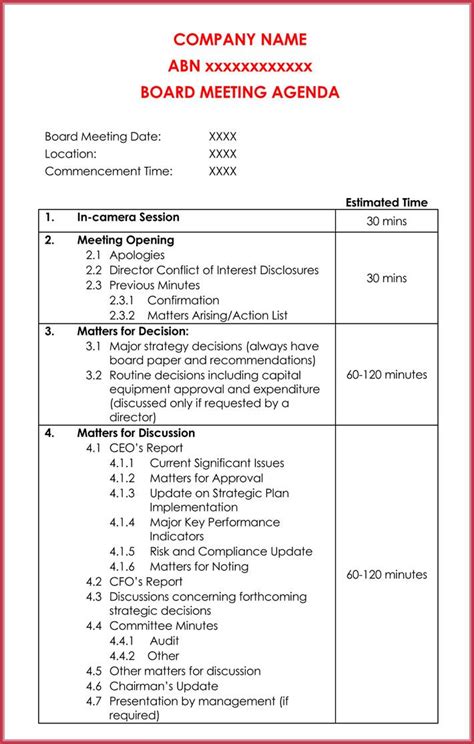 The user can put the company name, the board meeting agenda, the date, location and the time of the meeting in detail, so that it is easier to understand what this team meeting agenda template is available in word format. Simple Agenda Template - 19+ Best Agenda's Download In Pdf ...