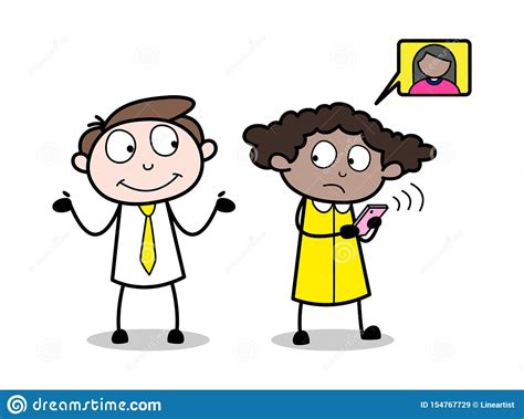 Two Friends Calling Each Other Royalty Free Illustration