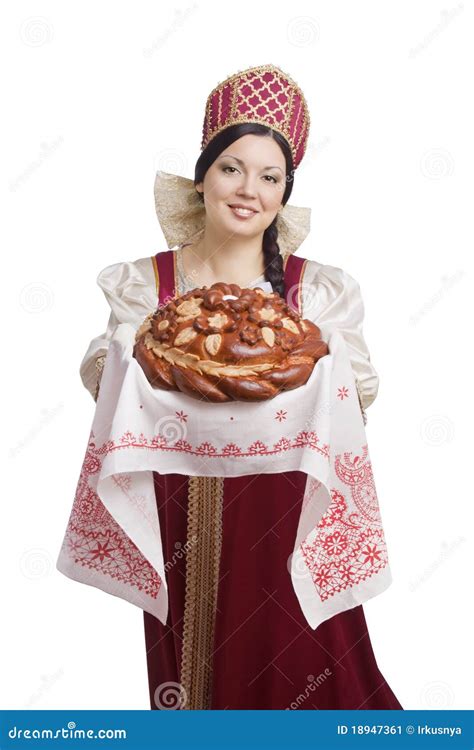 Woman In Russian Traditional Costume Stock Image Image 18947361