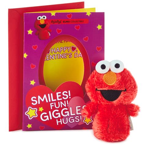 Itty Bittys Sesame Street Elmo Valentines Day Card With Stuffed