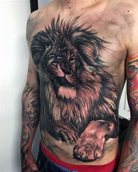 Lion Tattoo Chest Piece