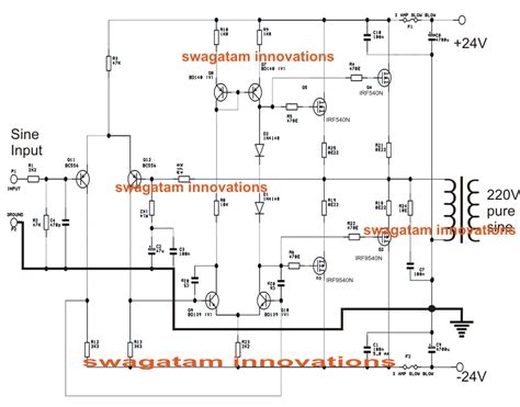 Electronic Circuit Projects Simple Pure Sine Wave Inverter Circuit